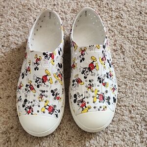 Native Shoes White and Red Slip-On Sneakers